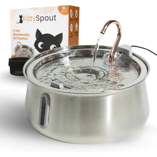 Automatic Stainless Steel Pet Drinking Fountain, Quiet Water Circulation, Dishwasher-Safe Indoor Cat Water Bowl
