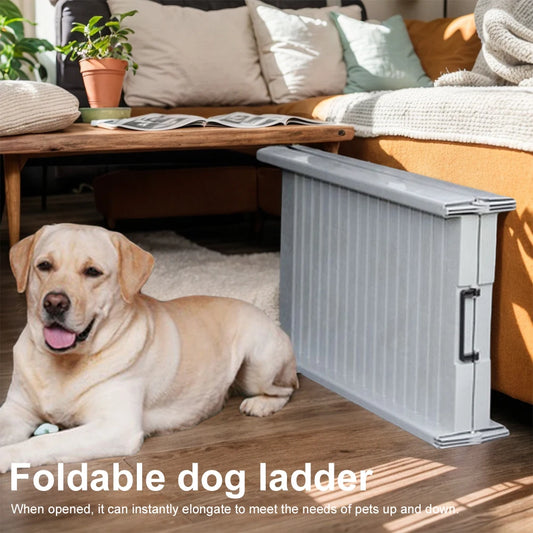 Folding Dog Ramp Non-Slip Rug Surface Portable Pet Stair Ramp 59x15.8 Inch Long Dog Ramps for Medium & Large Dogs Get Into A Car