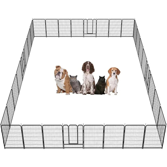 Dog Playpen,Height in Heavy Duty,Folding Indoor Outdoor Dog Exercise Fence, Portable Pet Playpen with Door for Large