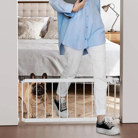 Short Dog Gate Indoor - 10" Tall Small Dog Gate 18"-36'' Width Expandable, Easily Step Over Pet Gate with 2 Extension Kits - Pre