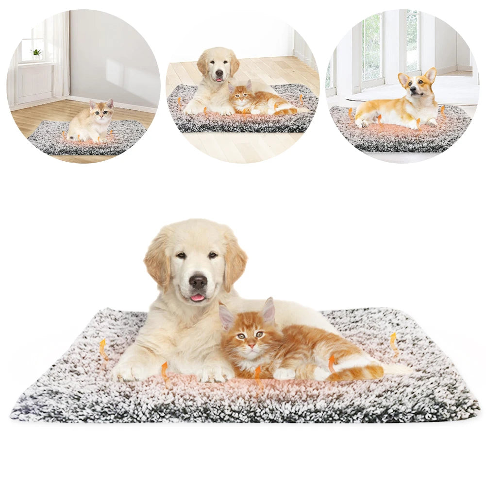 Self-Heating Thermal Cat Dog Bed Mat Comfortable Self-Warming Cat Bed Pad Pet Warming Pad Cat Warmer Mat for Indoor Outdoor Pets