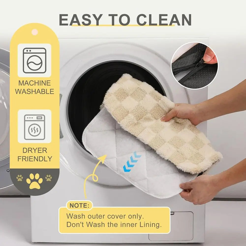 Self Warming Cat Bed, 4 Pack Heated Cat Bed, Extra Warm Plush Thermal Foil Heating Pad,Self-Heating Pet Mat for Crate,Floor Indo