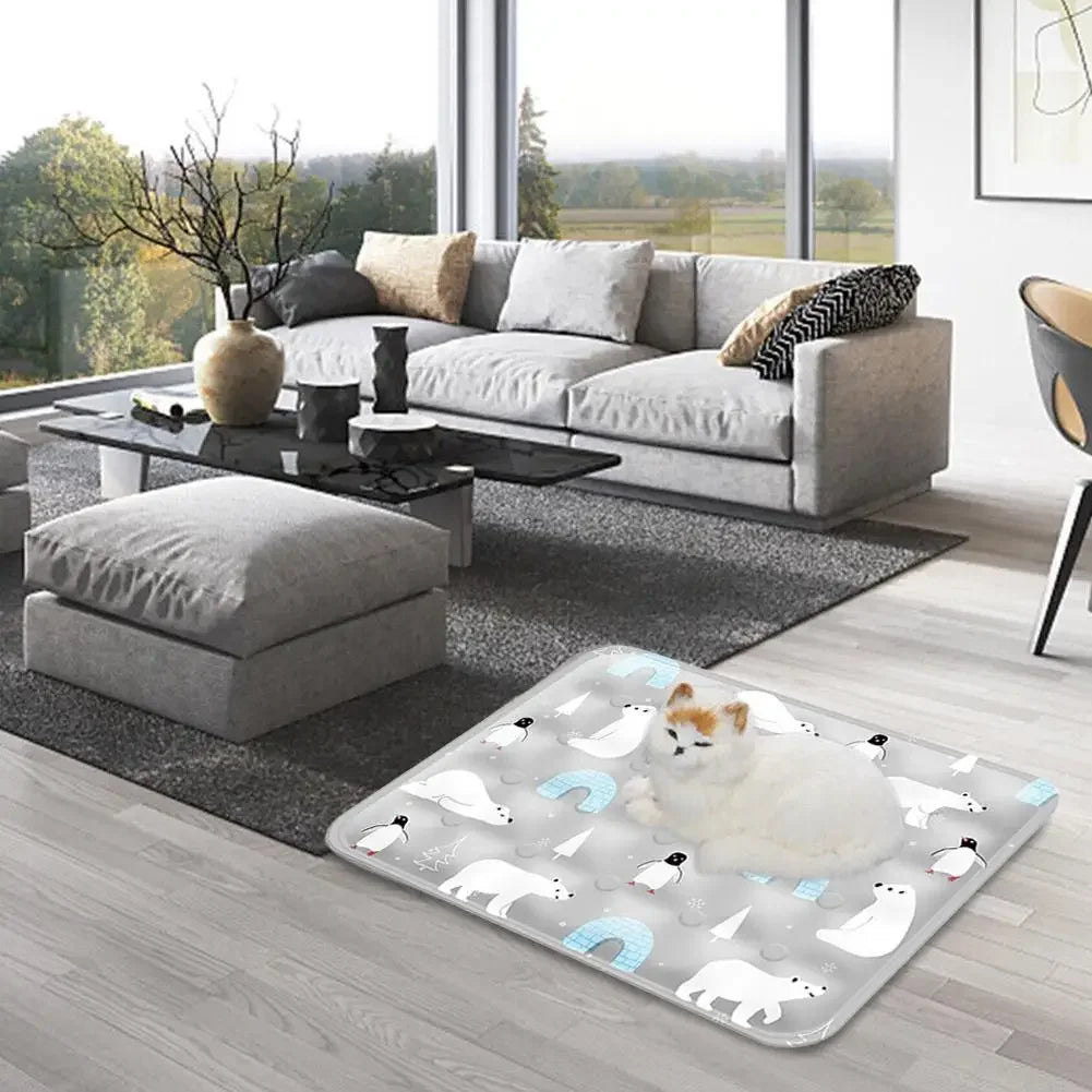 Pet Summer Cooling Latex Mat Dog Bed Cat Sleeping Pad Ice Silk Cooling Pad Ice Mat Pet Supplies