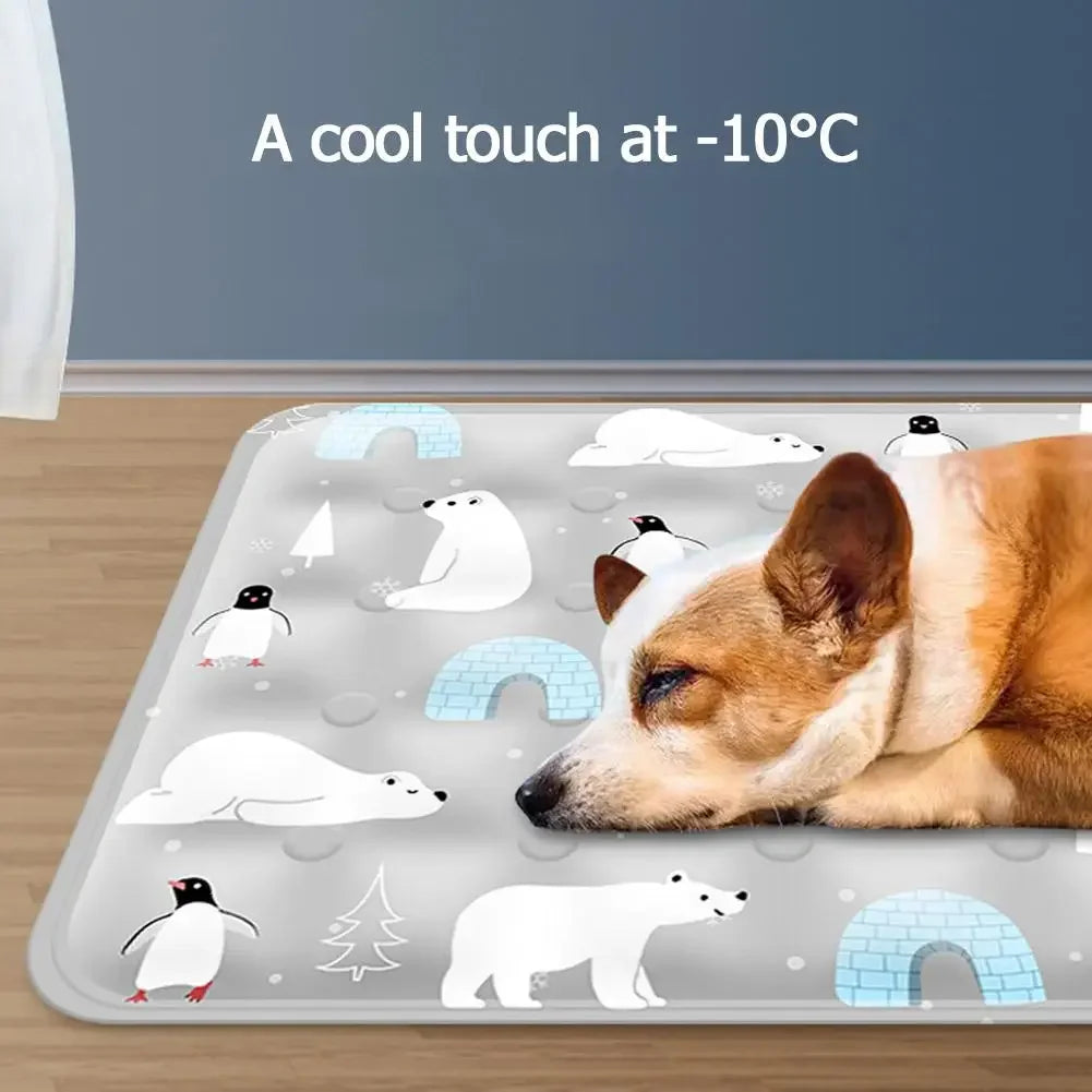 Pet Summer Cooling Latex Mat Dog Bed Cat Sleeping Pad Ice Silk Cooling Pad Ice Mat Pet Supplies