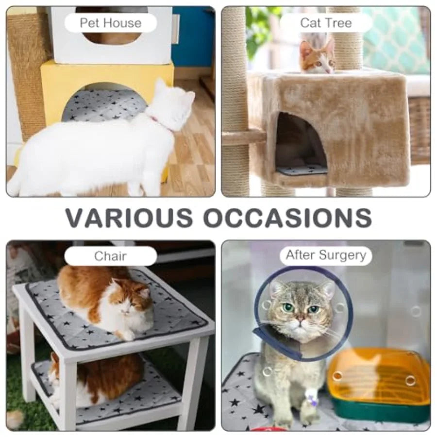 Self Warming Cat Bed Self Heating Dog Mat with Star Pattern for Enhanced Thermal Comfort Reflects Body Heat to Keep Pets Warm W