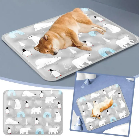 Pet Summer Cooling Latex Mat Dog Bed Cat Sleeping Pad Ice Silk Cooling Pad Ice Mat Pet Supplies