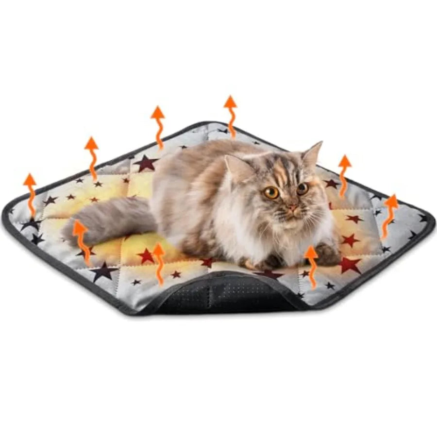 Self Warming Cat Bed Self Heating Dog Mat with Star Pattern for Enhanced Thermal Comfort Reflects Body Heat to Keep Pets Warm W