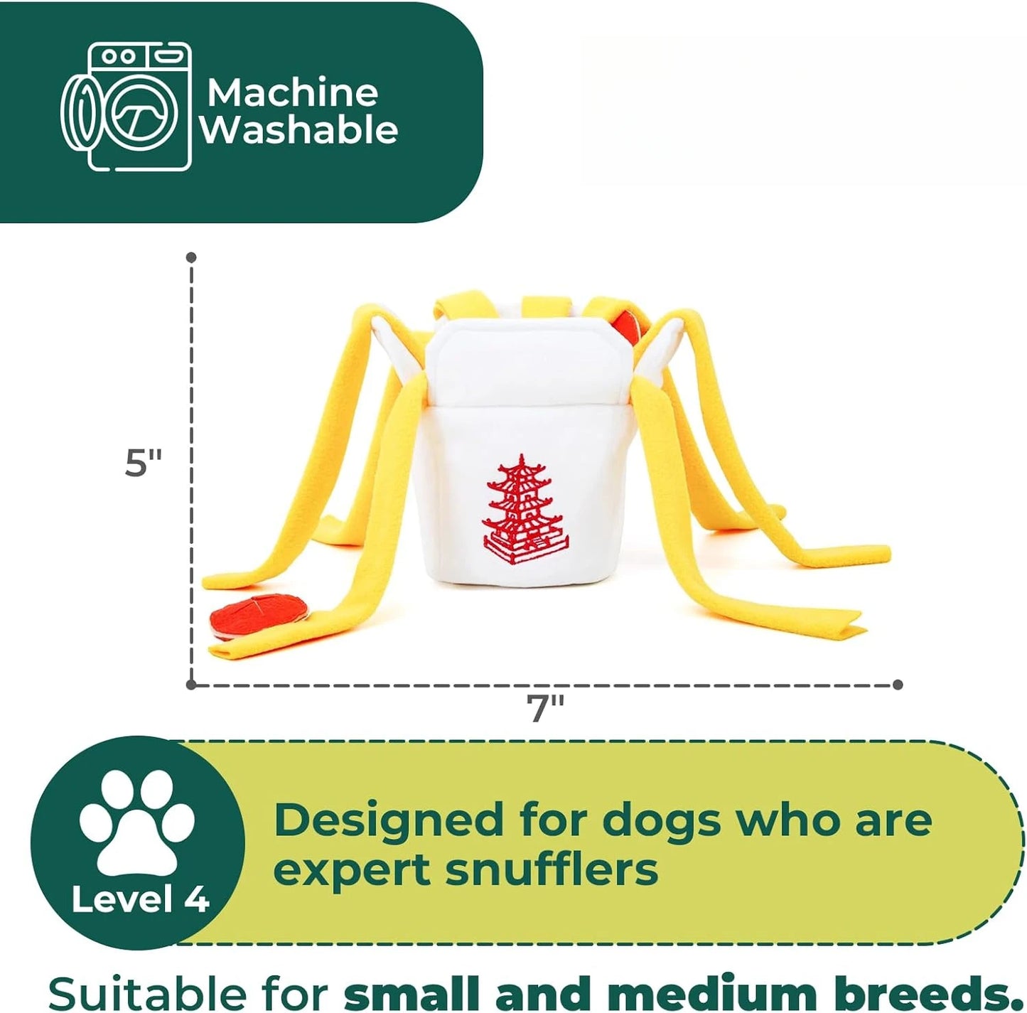 Take-Out Box Snuffle Dog Toy - Interactive Plush Treat Puzzle for Small Medium Dogs, Slow Feeder with Squeaky
