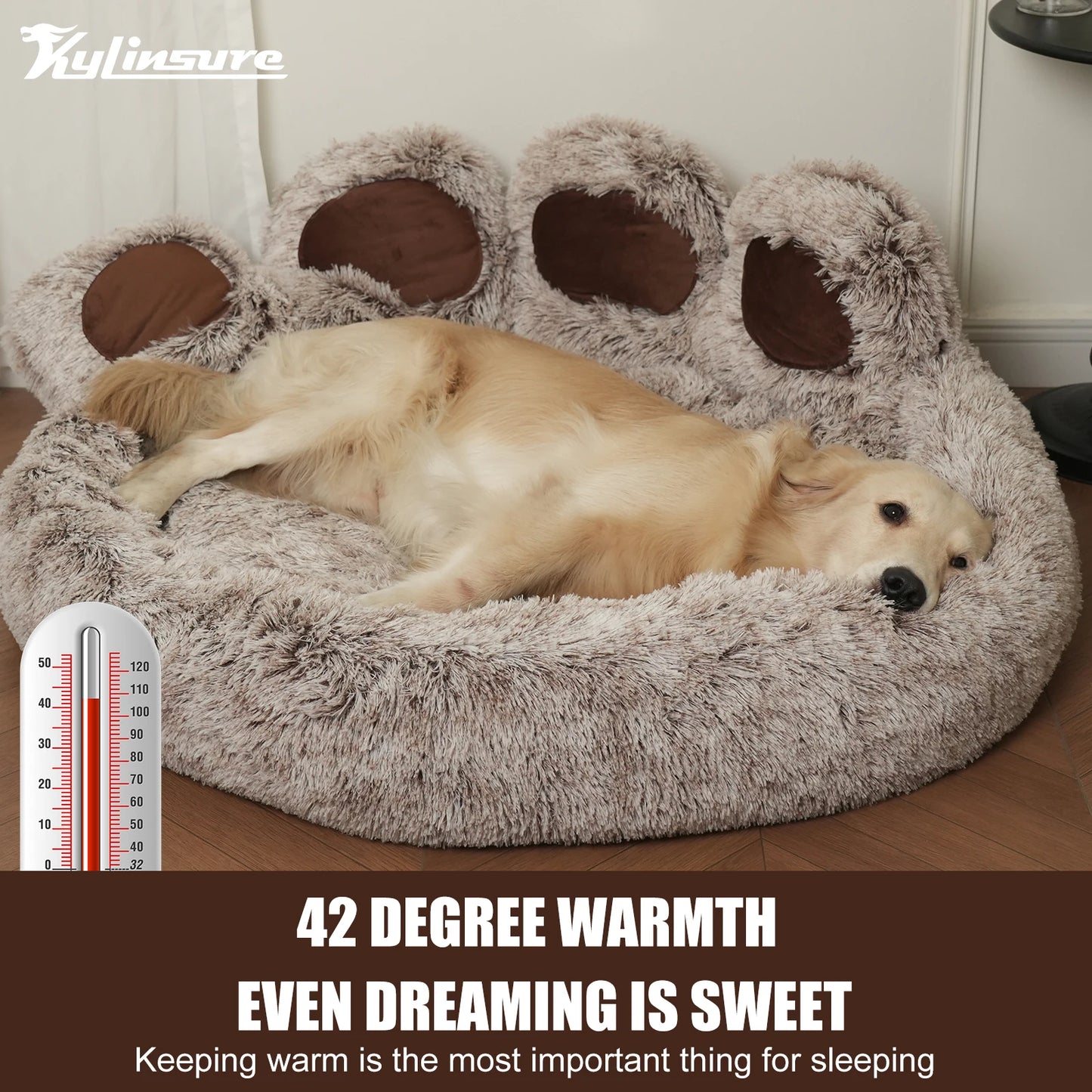 Kylinsure Round Plush Orthopedic Donut Dog & Cat Bed