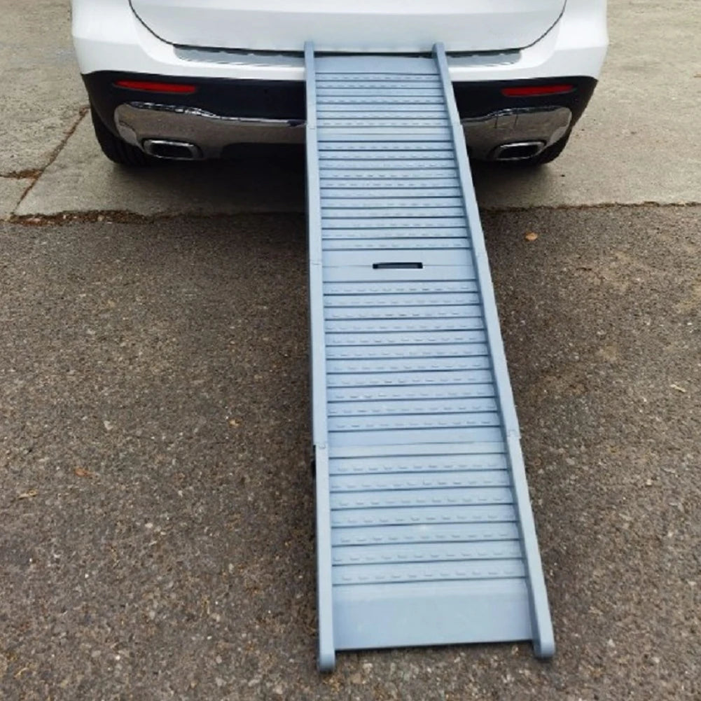 Folding Dog Ramp Non-Slip Rug Surface Portable Pet Stair Ramp 59x15.8 Inch Long Dog Ramps for Medium & Large Dogs Get Into A Car