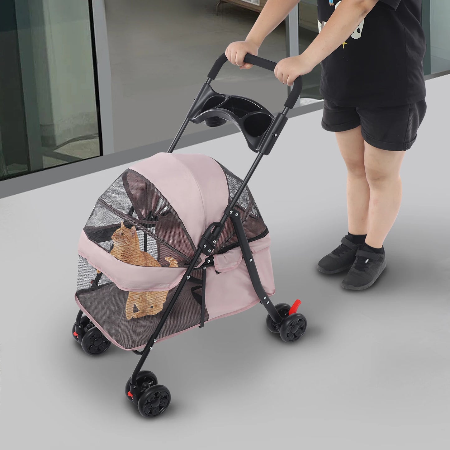 Foldable Lightweight Pet Cart For Small To Medium Dogs And Cats Outdoor Dog Walking Is Effortless