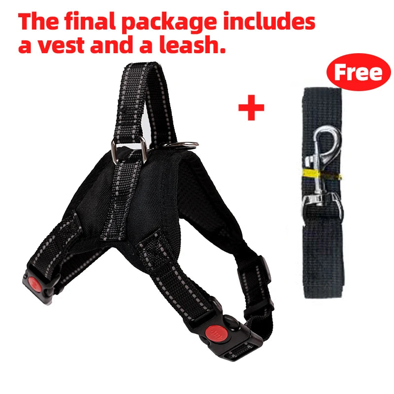 Adjustable Dog Cat Harness With leash Outdoor Small Medium Large Pet Chest Strap Dog Walking Training No Pull Saddle Vest Collar