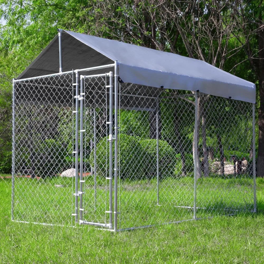 Very /Outdoor Dog Kennel Large With Roof, Dog Run Enclosure, Large Outside Heavy Duty Dog Pens House Pet Playpen With Galvanized