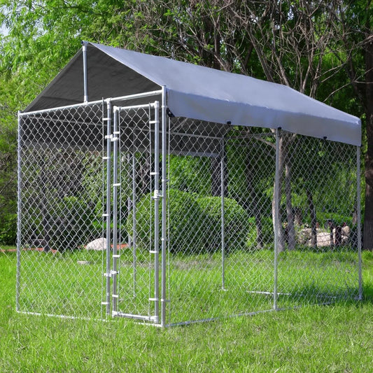 Very /Outdoor Dog Kennel Large With Roof, Dog Run Enclosure, Large Outside Heavy Duty Dog Pens House Pet Playpen With Galvanized