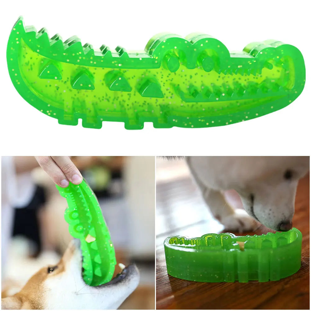 Slow-Feed Chew & Fetch Crocodile Dog Toy Cute Chew Toys Interactive Dog Puzzle Toy for Small Medium Large Dogs