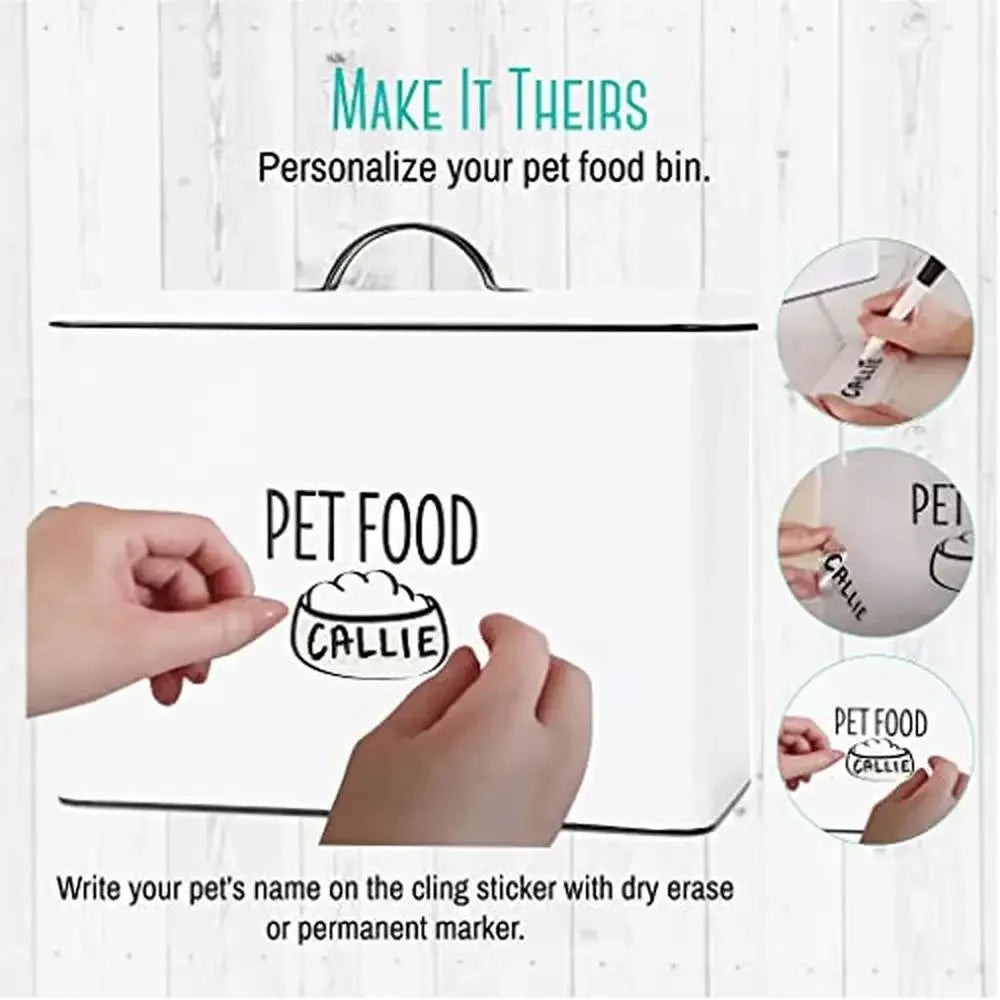 Rustic Dog Food Storage Container 12 lb Vintage Metal Pet Treat Holder Cat Treats Container Barnhouse Style Pet Food Canister