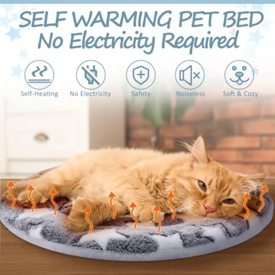 2 Pack Self Warming Cat Mat Self Heating Pad Bed Reversible Machine Washable Reflects Body Heat Warm Thermal Pet Pad Crate Blan