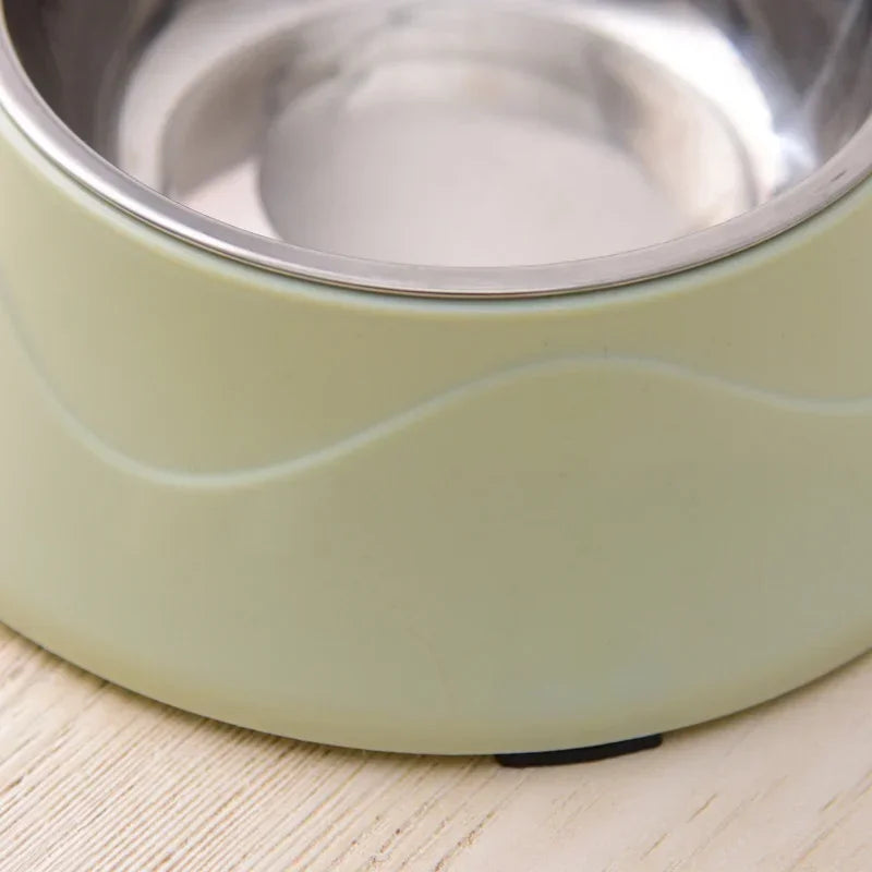 Pet Feeding Dishes Non-slip Base Stainless Steel Color Spray Paint Pet Dog Bowls Puppy Cat Food Drink Water Feeder Pet Supplies