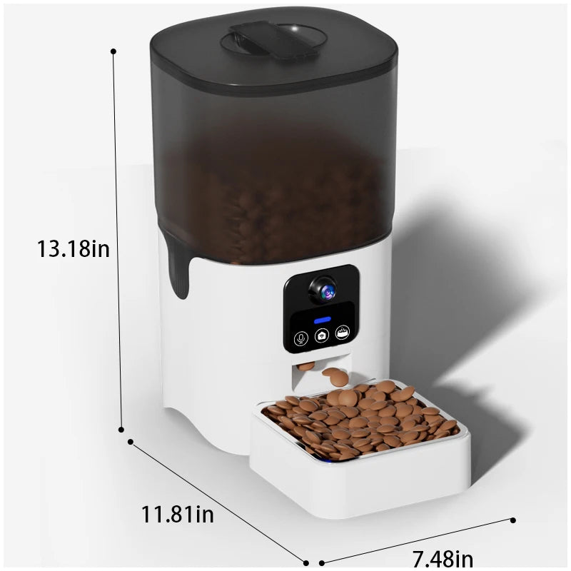 cat automatic feeder visual cat food dog food wifi intelligent timed quantitative pet food dispenser 6L video model cat