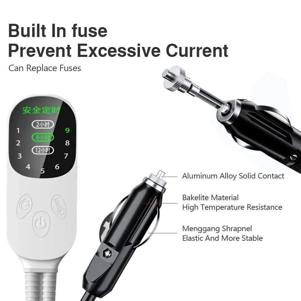 Electric Heat Blanket For RV SUVs Car 12V Plush Thicker Heater Heated Mattress Thermostat Travel Heating Mat Winter Body Warmer