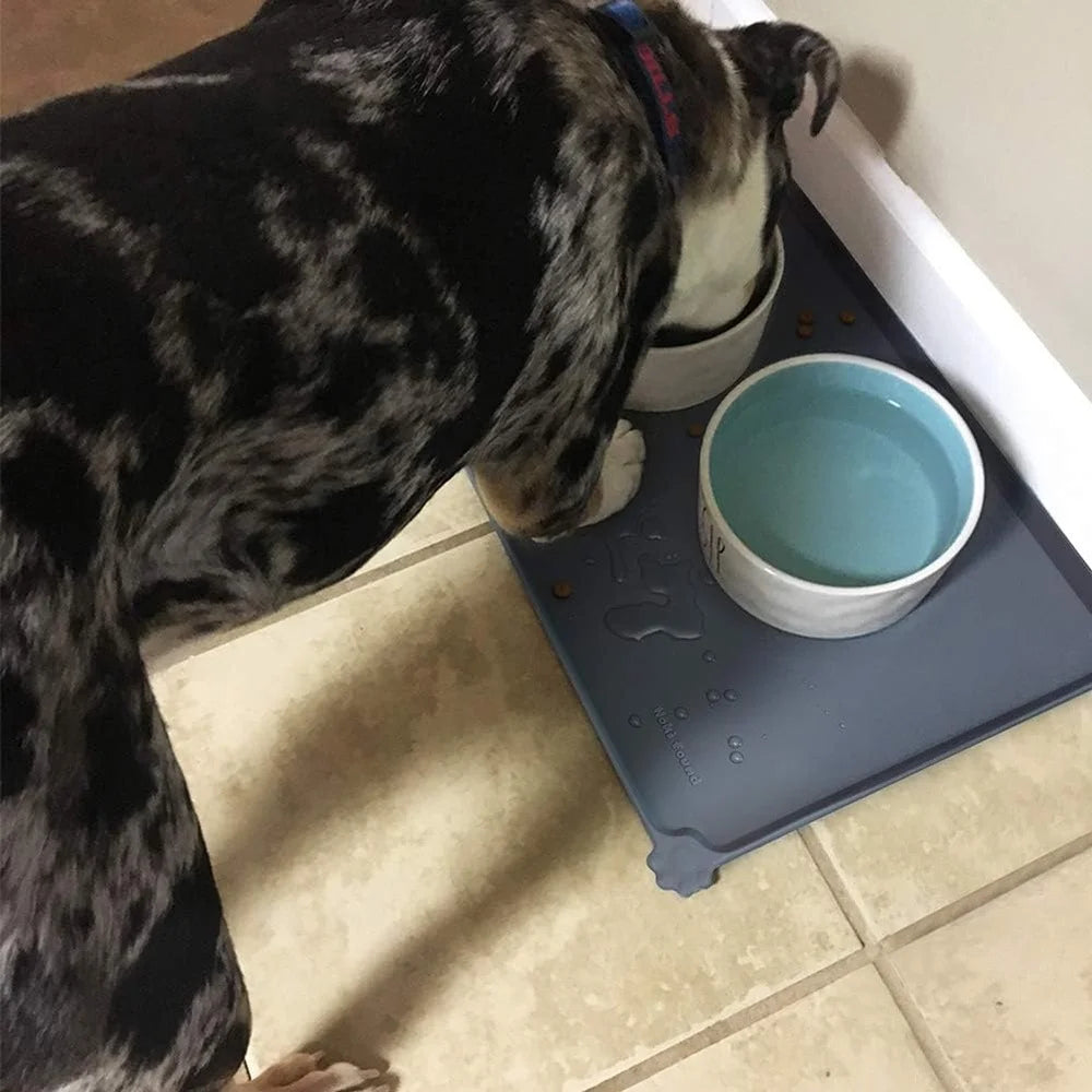 Waterproof Pet Feeding Mats Non-Slip High Lip Silicone Dog Cat Food Water Spill Proof Durable Easy Clean Travel Mat