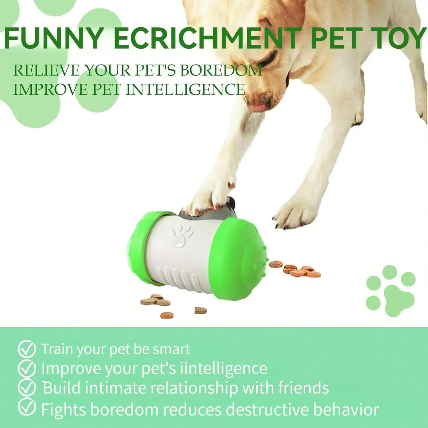 Snack Dispensing Dog Toys, Rocking Bear Food Dispenser Tumbler, Tumbler Dog And Cat Food Dispenser Feeder Ball Toys,Non-electric