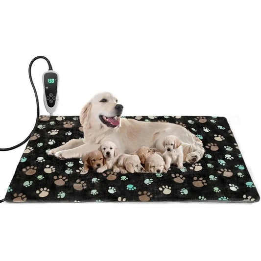Extra Large Dog Heating Pad 47x30 in Waterproof Pet Heating Pad Smart Thermostat Switch, Whelping Supplies Heated Dog Bed Adding