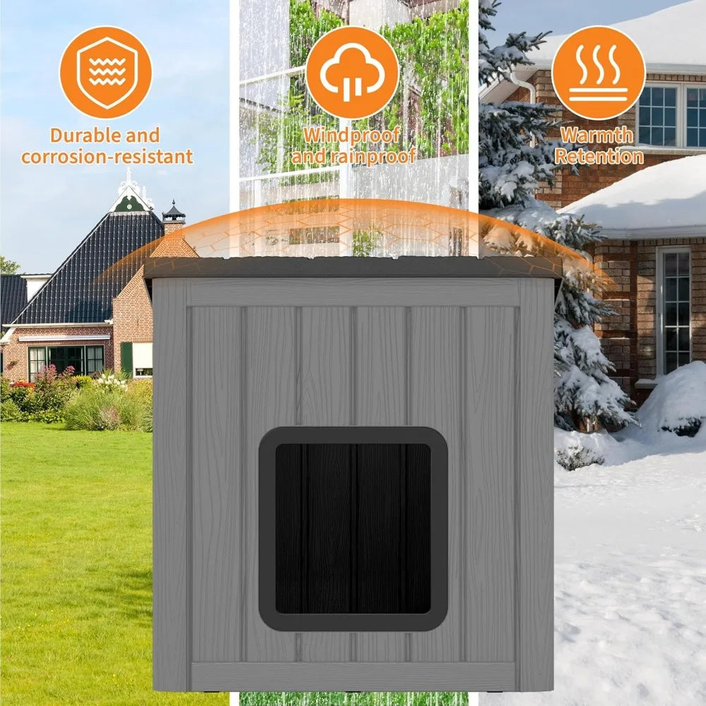 Weatherproof UV-Resistant Outdoor Cat House with Durable Sloped Roof for Garden Use