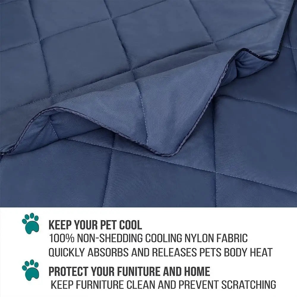 Luxury Cozy Dog Blanket | Soft Pet Throw for Dogs & Cats | Reversible Couch Cover | 90x90 Navy