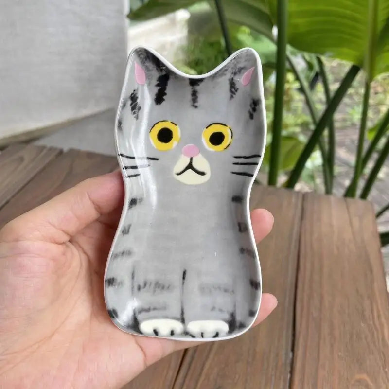 Cat Face Sauce Dish - Creative Ceramic Condiment Bowl for Pets, Cute Tableware for Kitchen & Home Decor