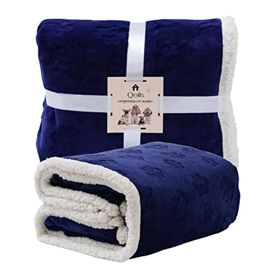 Waterproof Washable Sherpa Fleece Blanket for Small Dogs and Cats Soft Plush Reversible Throw Protector for Bed Couch Car Sofa