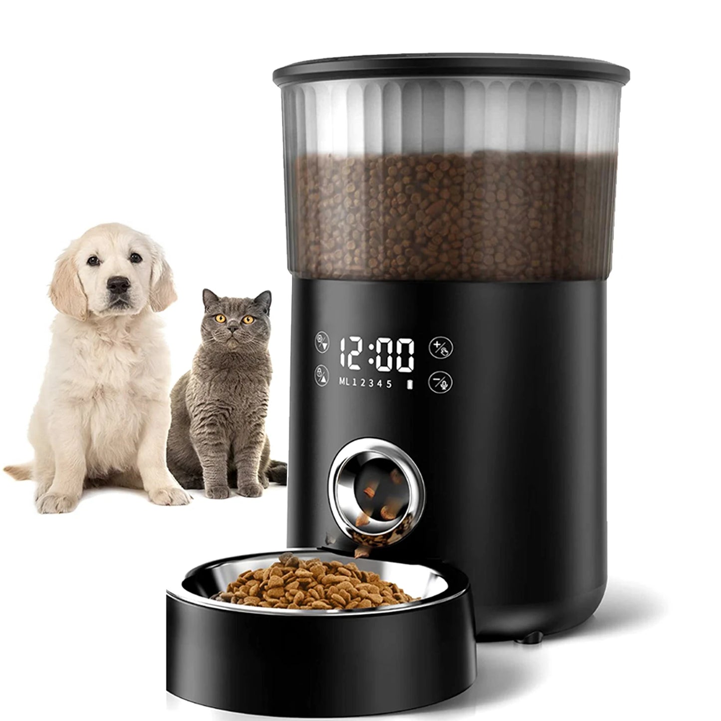 3L Automatic Pet Feeder With Voice Record Pets Food Bowl For Medium Small Dog Cat LCD Screen Dispensers 4 Times One Day