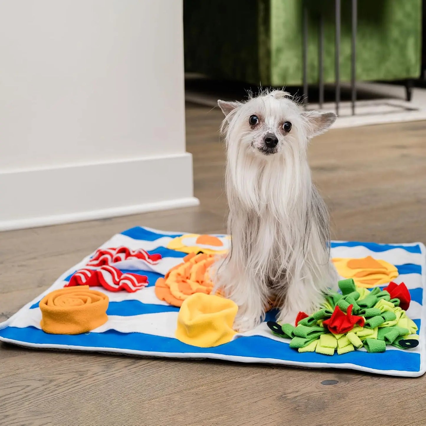 XXL Breakfast Snuffle Mat for Dogs - 27"x27" Extra Large Slow Feeder Mat, Mental Stimulation Puzzle Toy for All Dog Breeds