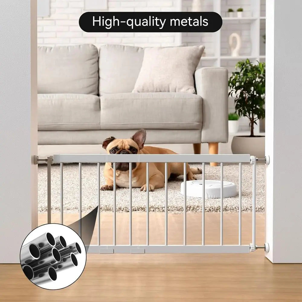 Short Dog Gate Indoor - 10" Tall Small Dog Gate 18"-36'' Width Expandable, Easily Step Over Pet Gate with 2 Extension Kits - Pre