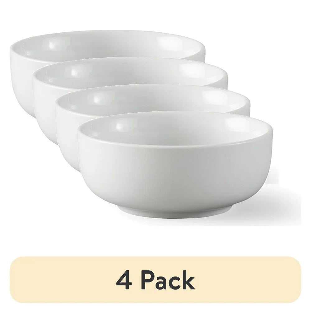 Ceramic Mini Pet Bowls – 4 Pack White Porcelain, 2 oz – Microwave/Dishwasher/Oven Safe – Small Cat & Dog Treat and Food Topper Dishes
