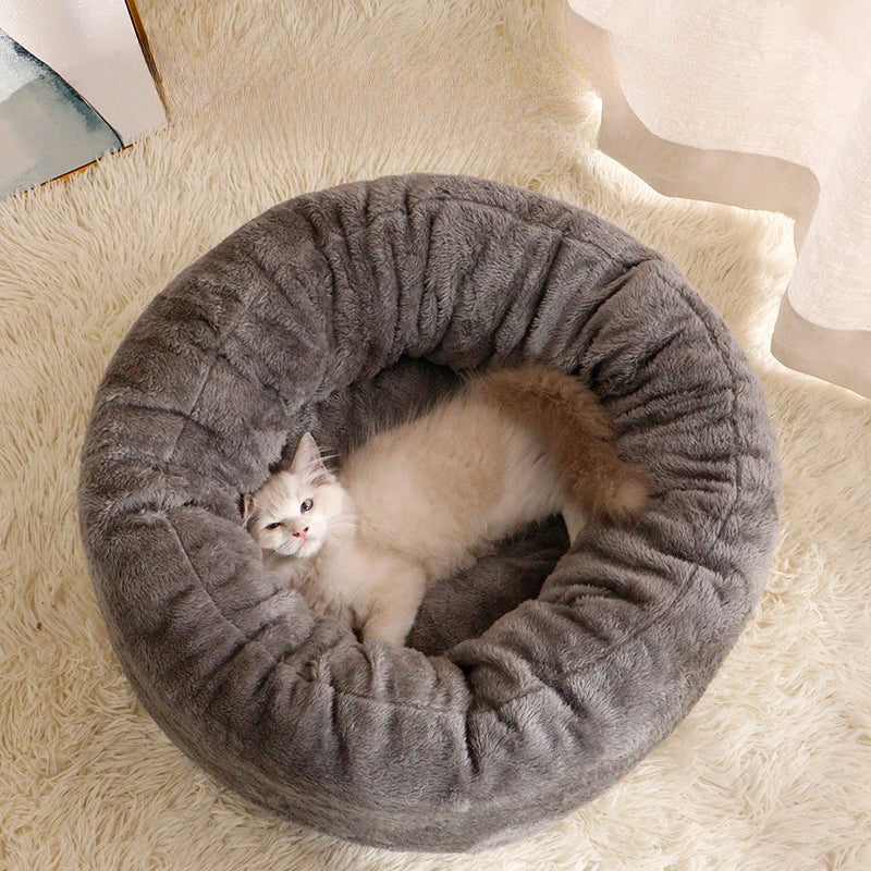 Arctic Flannel Round Nest Suitable for All Seasons Warm Wear-resistant Breathable Small Cat Dog Nest Pet Nest Deep Sleep Nest