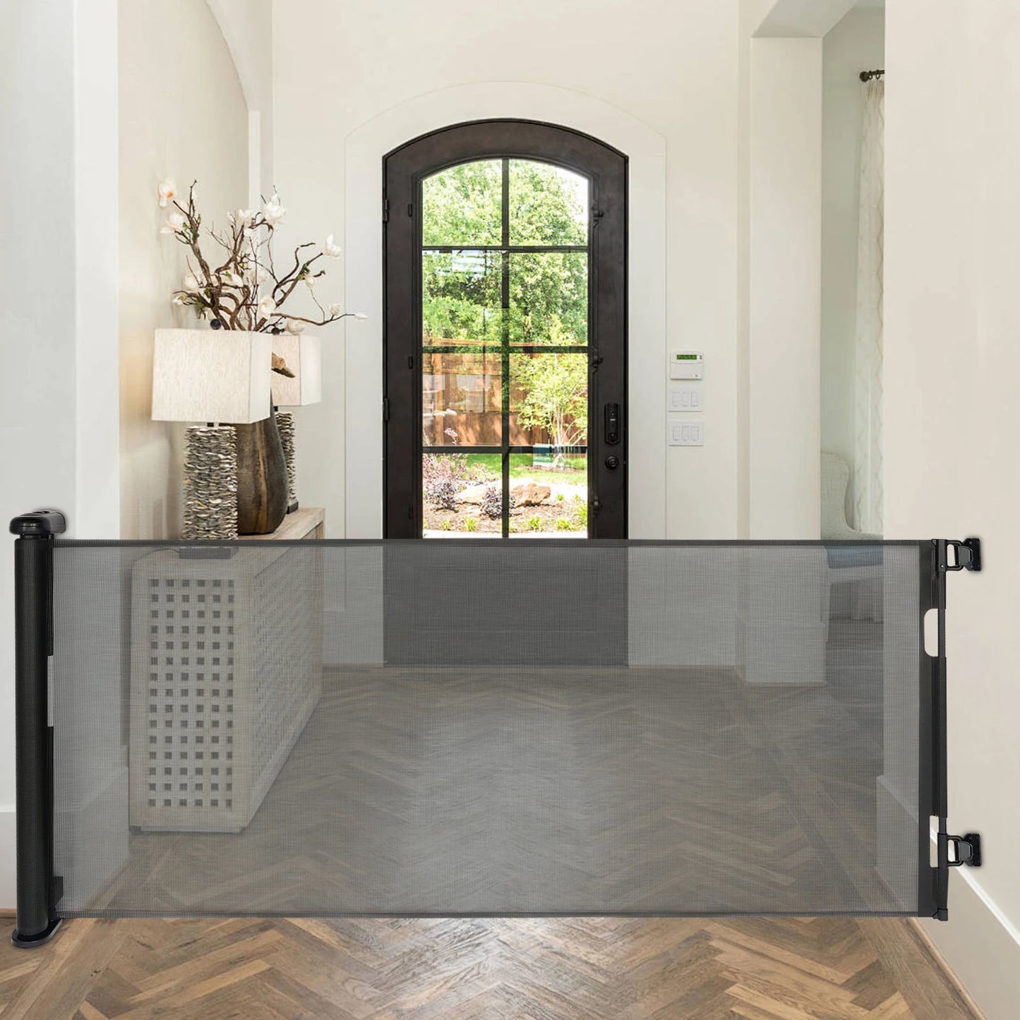 Adjustable Temperature Pet Gate Retractable Baby Gate Pet Gate for Stairs, Corridors, Bedrooms