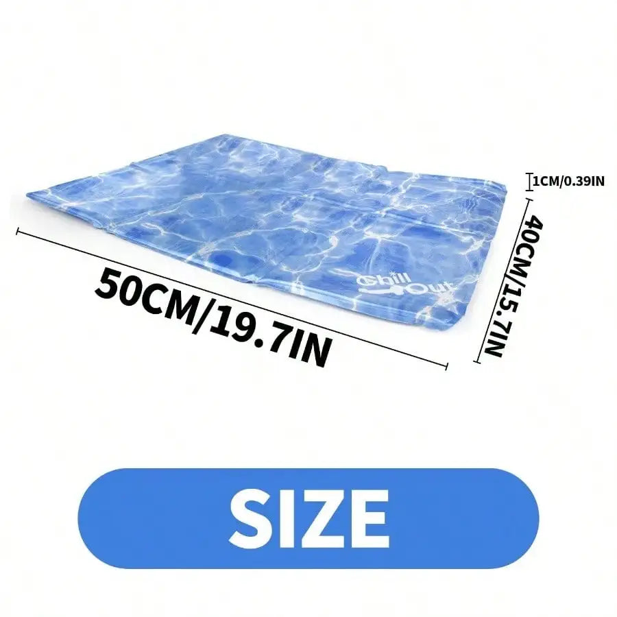 Cool Gel Dog Cooling Pad Pressure - Activated for Small Dogs 19 Inch Blue Comfort Relief Heat Dissipation