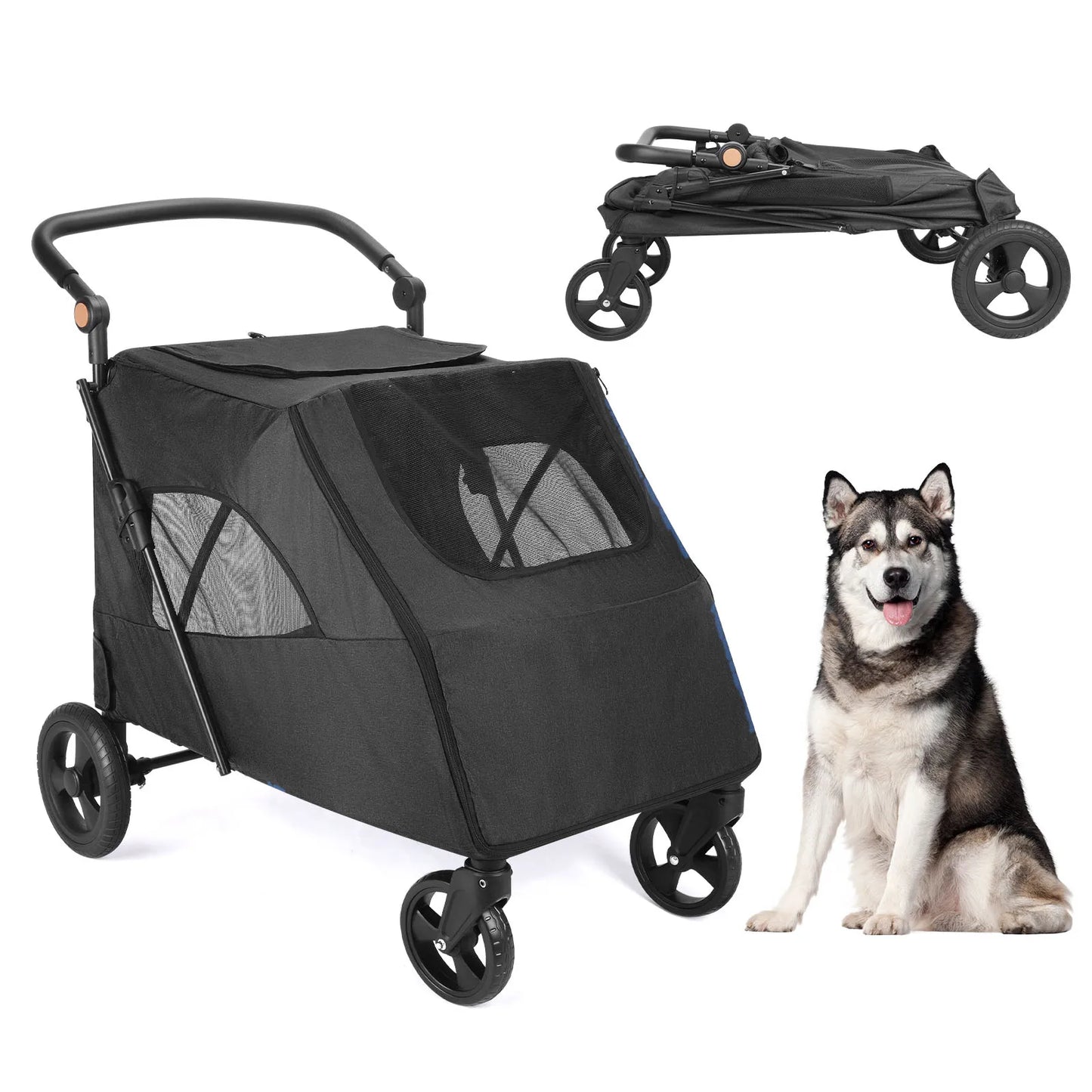  Wedyvko Medium or larger Pet Stroller 4-Wheel Dog Travel Stroller Jogger for Cat Pet Suplies Outdoor carrinho de bebe