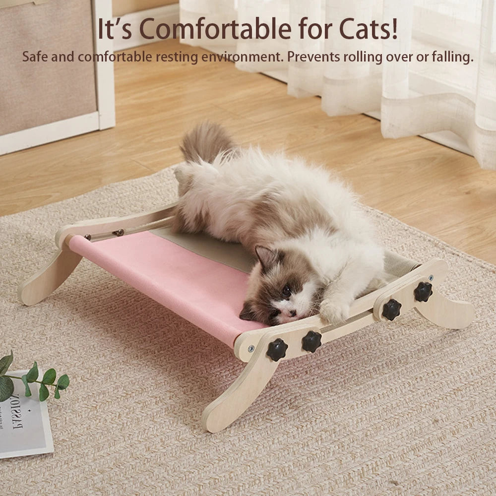 Cat Hammock, Dual-use Cat Window Hammock For Indoor Cats, Adjustable Wood Radiator Beds Cat Window Beds Holds Up 18kg