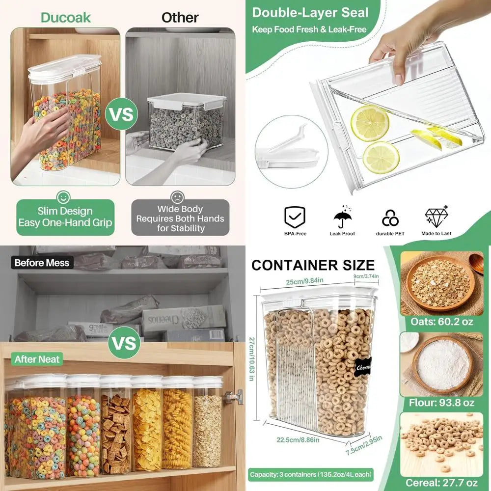 Airtight Pet Food Containers – 3 Pack 4L Clear PET, BPA-Free – Ideal for Dog & Cat Kibble, Treats & Dry Goods Storage