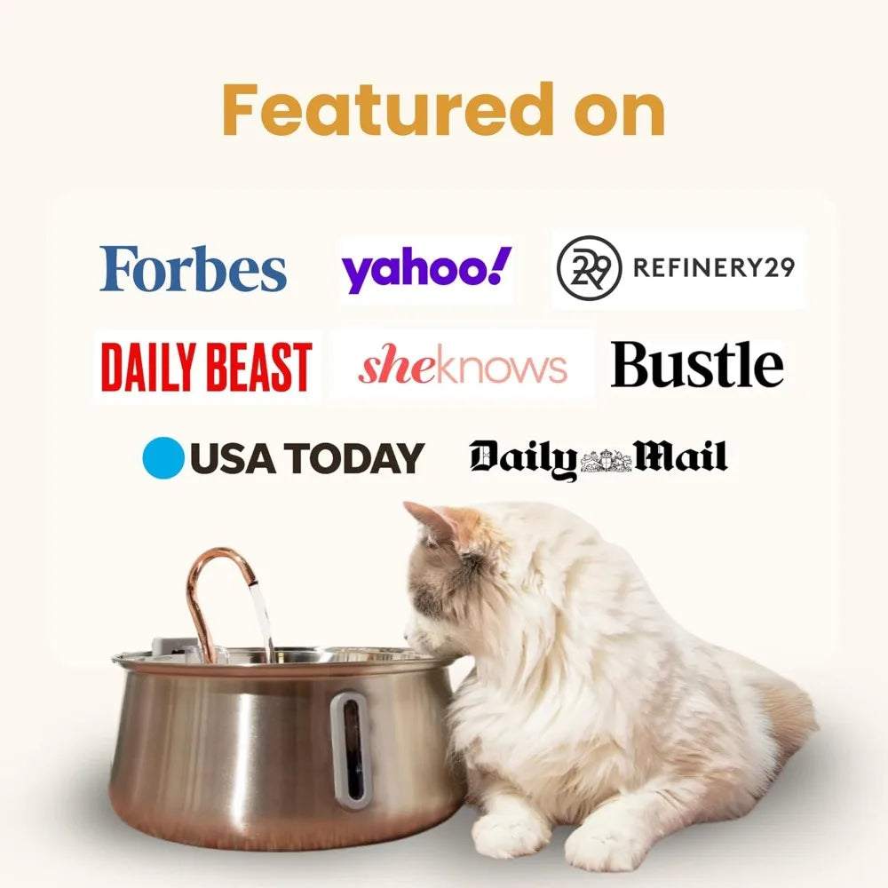 Automatic Stainless Steel Pet Drinking Fountain, Quiet Water Circulation, Dishwasher-Safe Indoor Cat Water Bowl