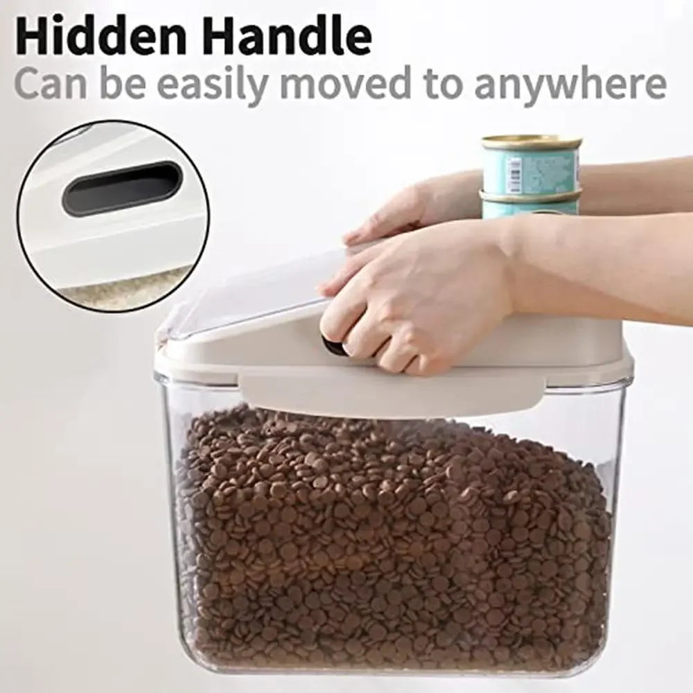 5.5LB Dog Food Storage Container Airtight Pet Treat Bin Translucent Dry Food Grain Storage Barrels sealed Bucket Moisture-Proof