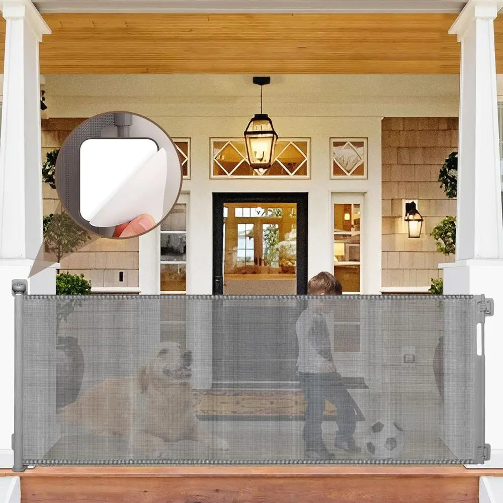 80 Inch No Drill Retractable Pet Gates for Doorways No Drilling Retractable Gate for Stairs No Drilling Retractable Dog Gates fo