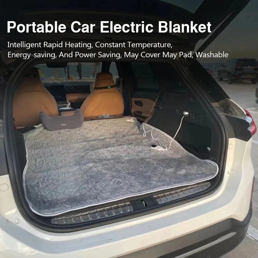 Electric Heat Blanket For RV SUVs Car 12V Plush Thicker Heater Heated Mattress Thermostat Travel Heating Mat Winter Body Warmer