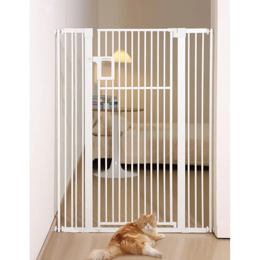 Upgraded 55" Extra Tall Pet Gate for Cat, 29-43" Auto Close Cat Gate for Doorways/Stairs/Hallways, NO Drilling Pressure Mounted