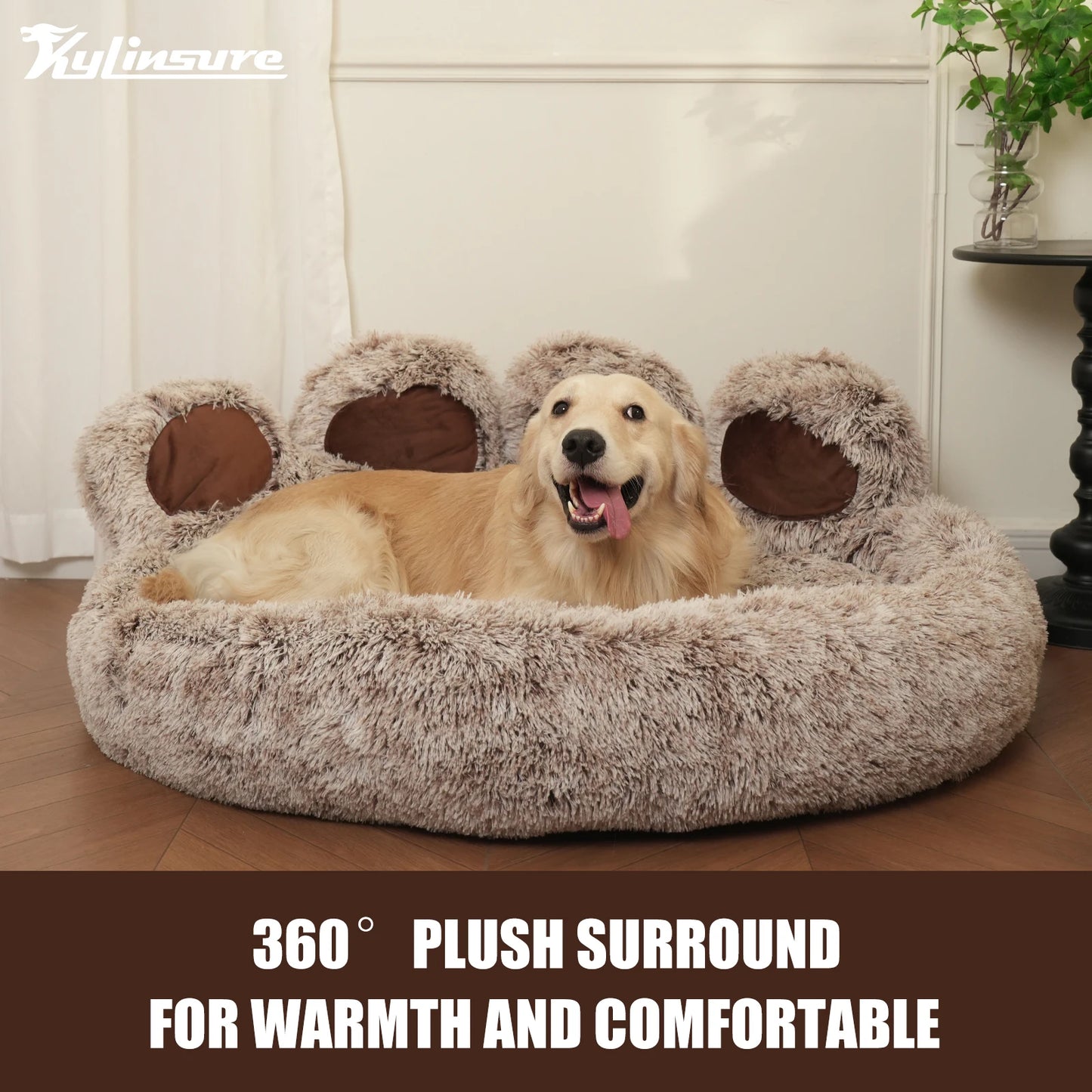 Kylinsure Round Plush Orthopedic Donut Dog & Cat Bed