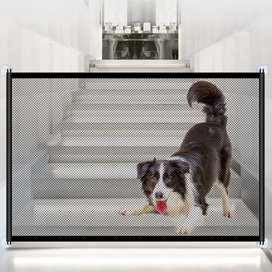 Dog Gate Portable Folding Mesh Gate Pets and Child Safety Gates Pet Barrier Fences for Stairs Doorways Hallways Indoor Outdoor