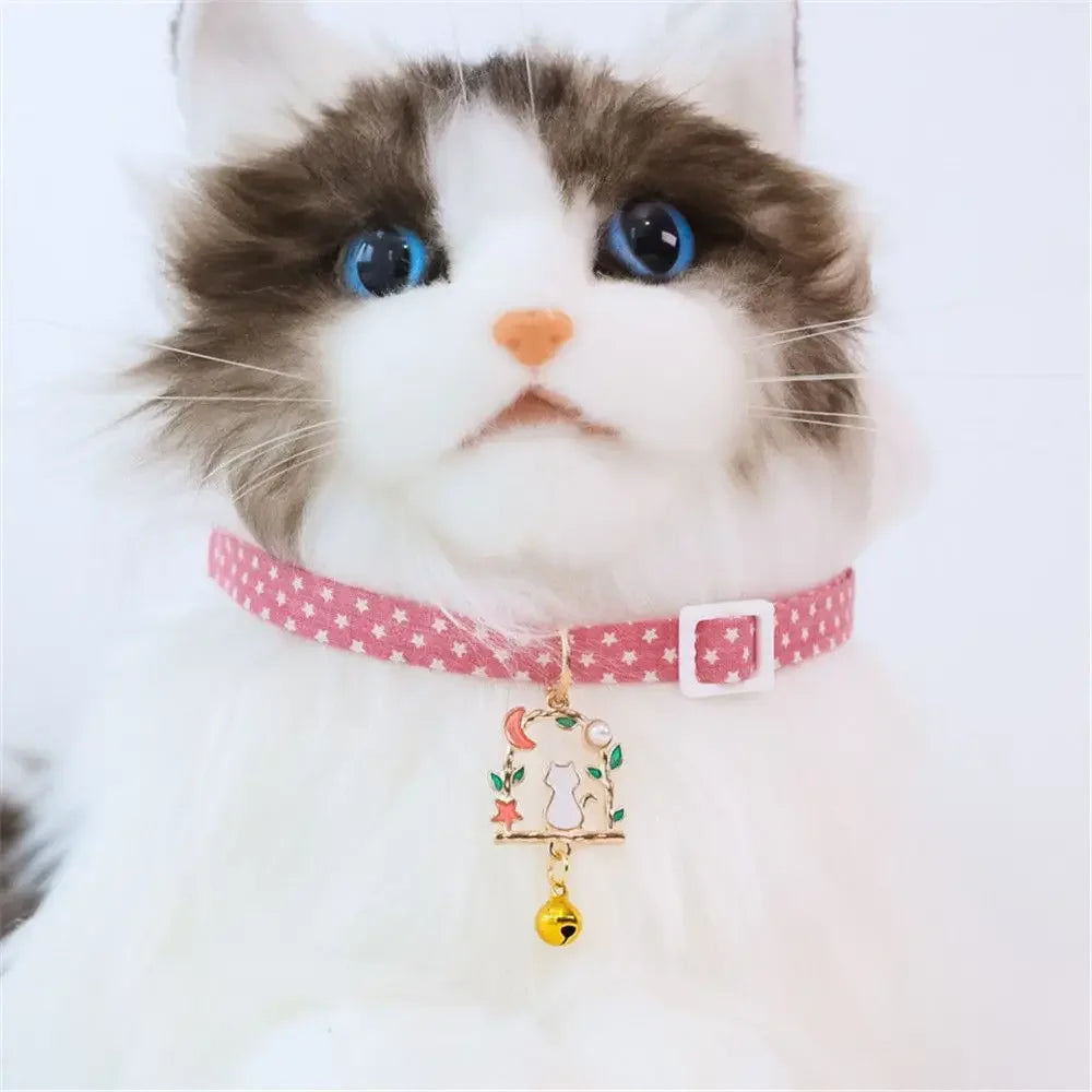 1PC Cute Kitten Collar Pet Cat Safety Necklace Breakaway Adjustable Cats Collar Puppy Collar Cat Pendant Puppy Cat Pet Supplies