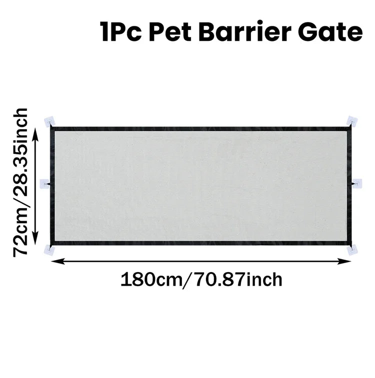 Pet Dog Barrier Fences With 6pcs Hook Pet Isolated Network Stairs Gate New Folding Breathable Mesh Playpen For Dog Safety Fence